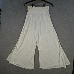 Palazzon Women’s White Soft Cotton-Blend Drawstring Pants Size 26